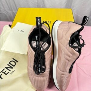 Fendi Rockoko Rosa Nylon Sneakers 38
